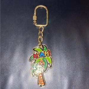 Palm Tree Miami Florida Keychain 6/10 Good coditions preowned used Gift Souvenir